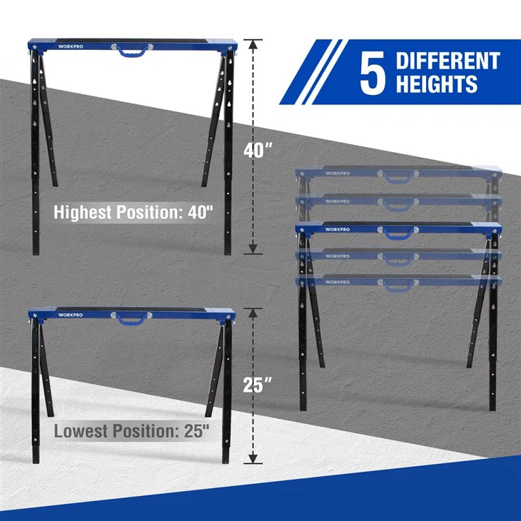 FOLDING ADJUSTABLE SAW HORSE