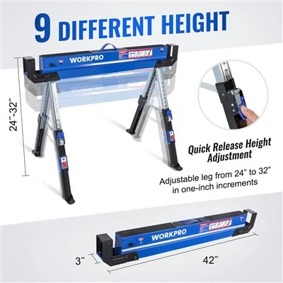 CABALLO DE SIERRA AJUSTABLE PLEGABLE PARA TRABAJO PESADO