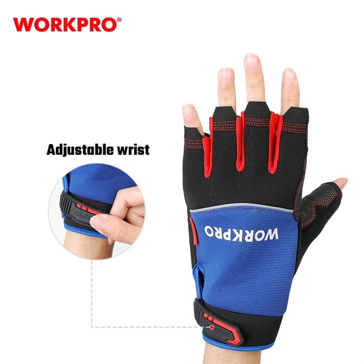 WORKPRO FINGERLESS MECHANIC WORK GLOVES - L